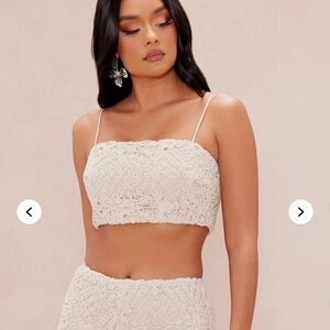 Cream crochet top only